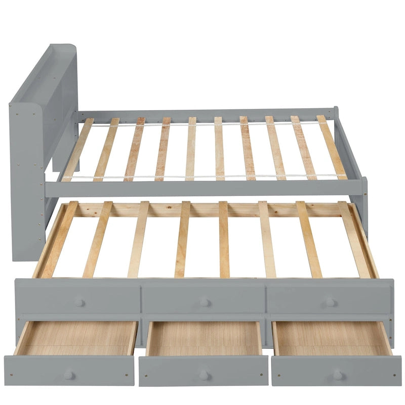 Cama individual con cama nido individual y cajones