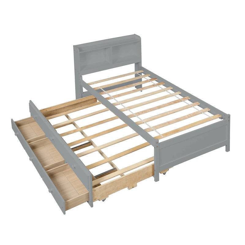 Cama individual con cama nido individual y cajones