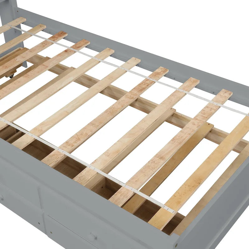 Cama individual con cama nido individual y cajones