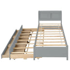 Cama individual con cama nido individual y cajones