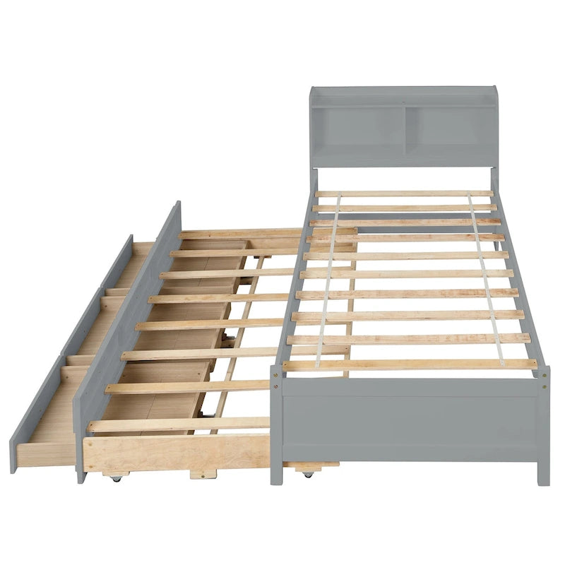 Cama individual con cama nido individual y cajones