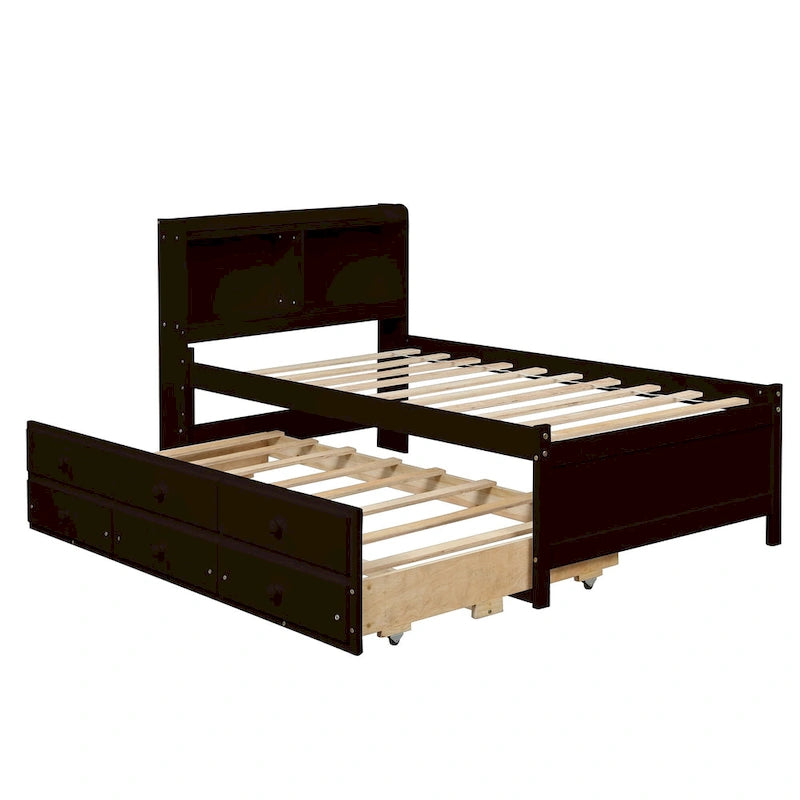 Cama individual con cama nido individual y cajones