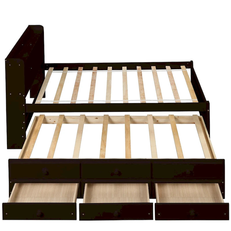 Cama individual con cama nido individual y cajones