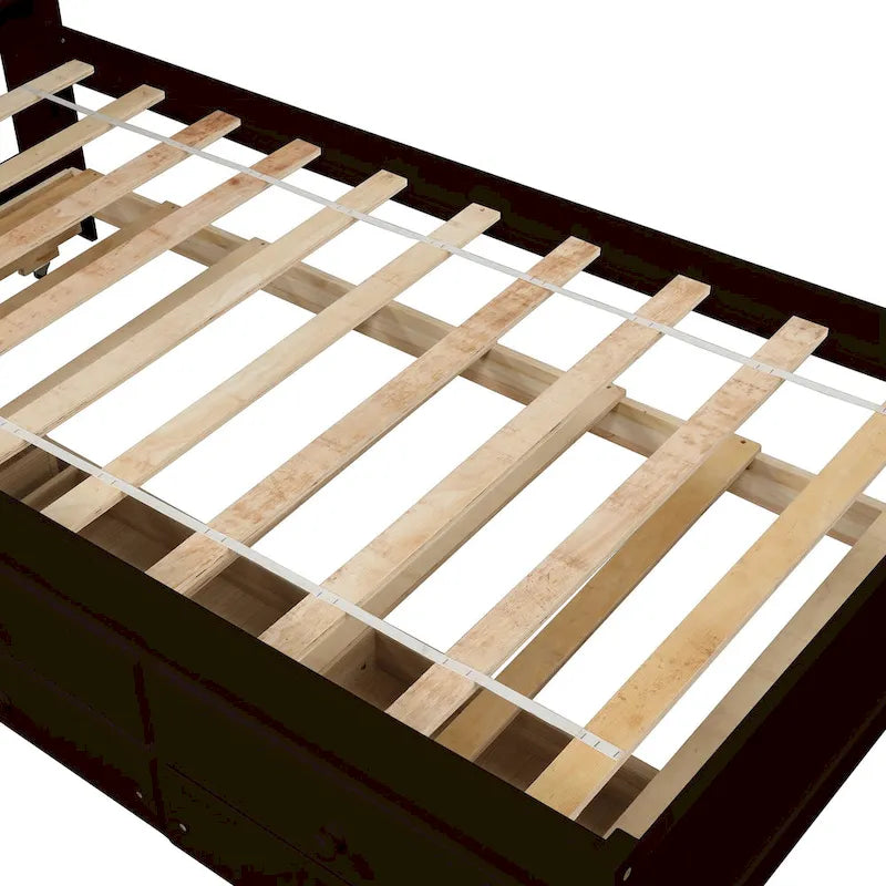 Cama individual con cama nido individual y cajones