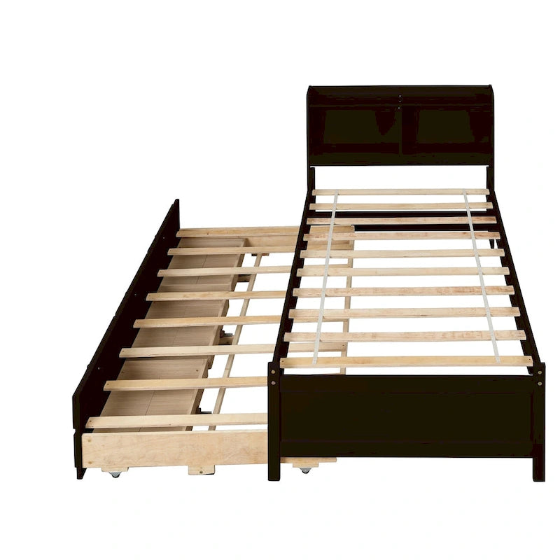 Cama individual con cama nido individual y cajones