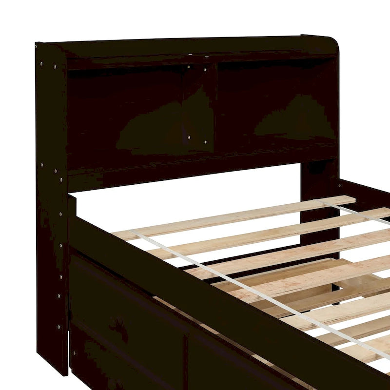 Cama individual con cama nido individual y cajones