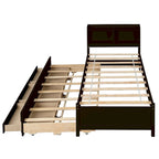 Cama individual con cama nido individual y cajones