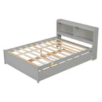 Cama doble con nido y estantería