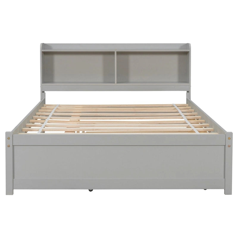 Cama doble con nido y estantería