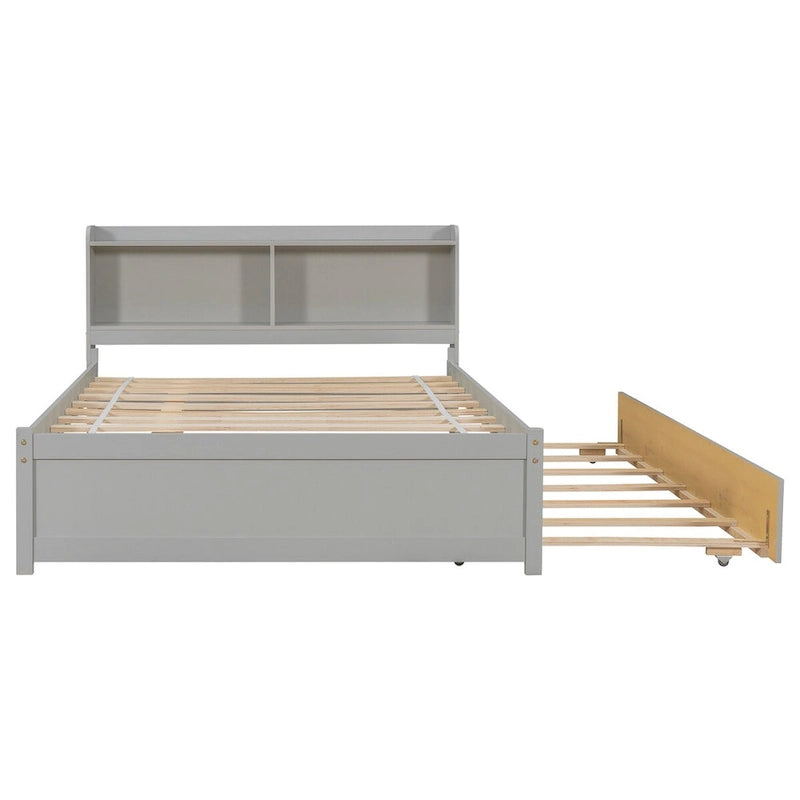 Cama doble con nido y estantería