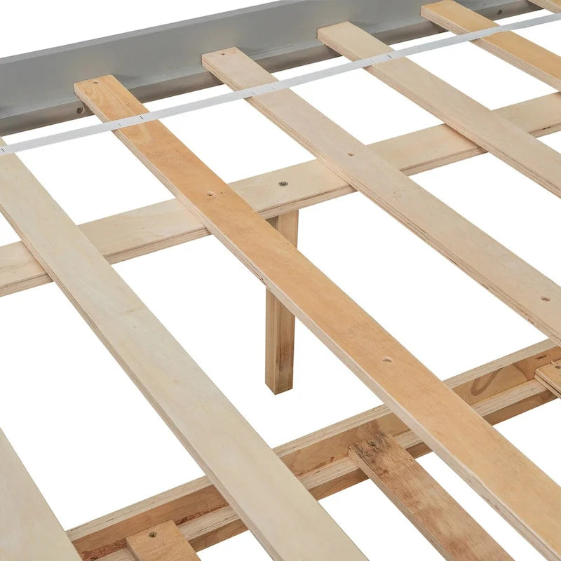 Cama doble con nido y estantería