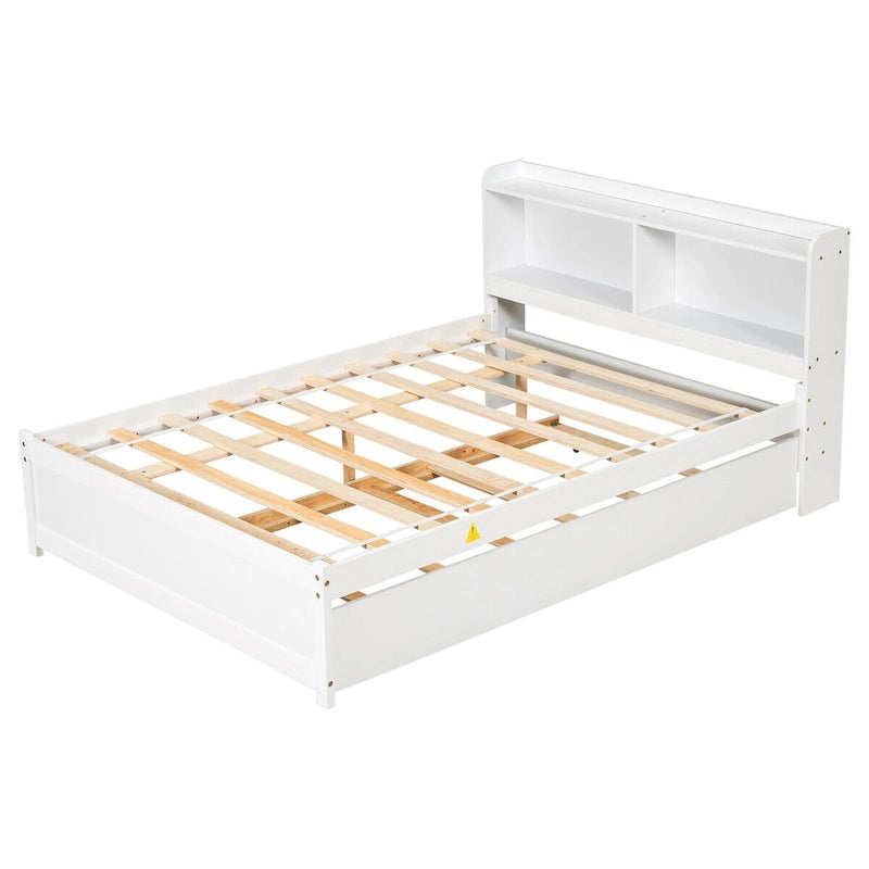 Cama doble con nido y estantería