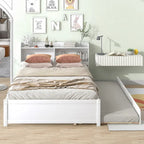 Cama doble con nido y estantería