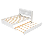 Cama doble con nido y estantería