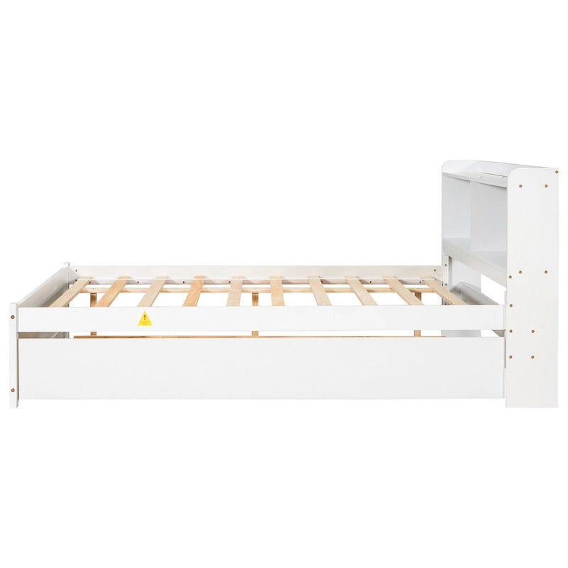 Cama doble con nido y estantería