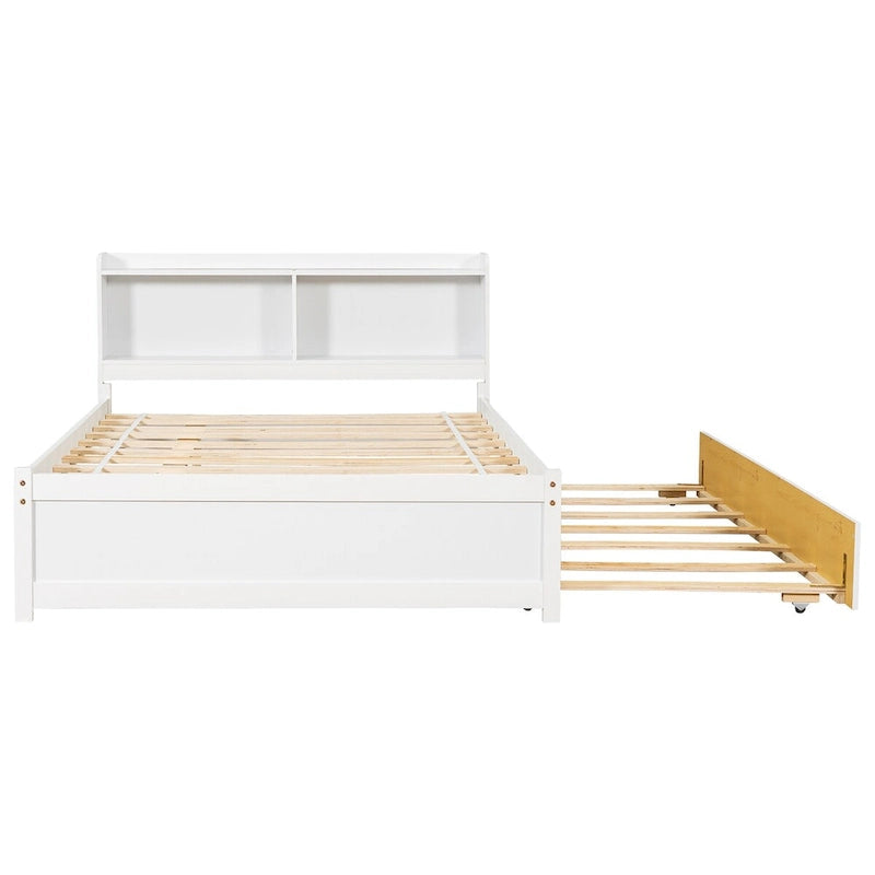 Cama doble con nido y estantería