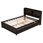 Cama doble con nido y estantería