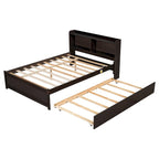 Cama doble con nido y estantería