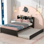 Cama doble con nido y estantería
