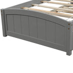 Cama de plataforma de madera maciza tamaño individual con cama nido