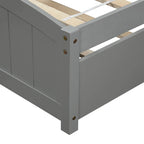 Cama de plataforma de madera maciza tamaño individual con cama nido