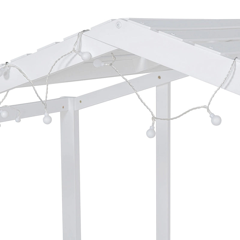 Cama alta individual con escalera y tobogán