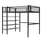 Cama loft individual de metal con estantes de 4 niveles y almacenamiento