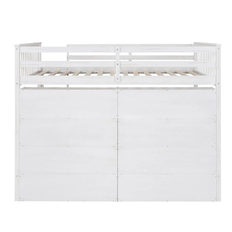 Cama alta completa con estantes de almacenamiento, estructura de cama alta de madera con estantería, cama alta con escalera para niños y adolescentes